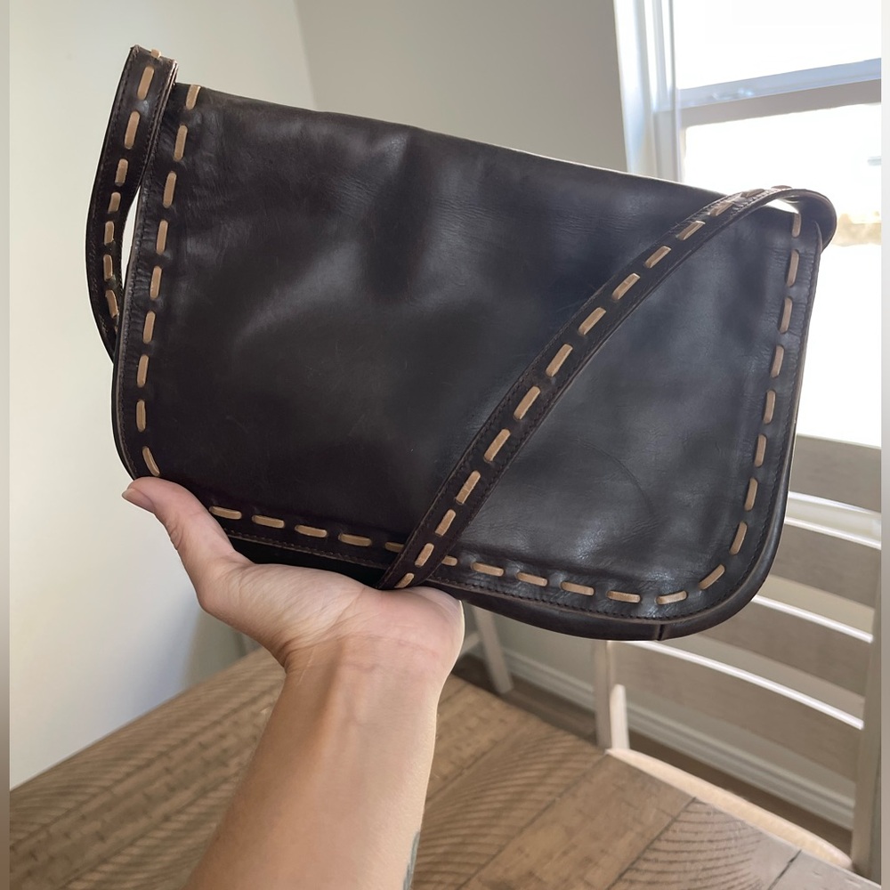 Talbots small brown leather handbag purse